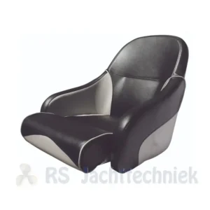 Gecertificeerd FES Marine luxe flip up bucket seat stuurstoel zwart/grijs vinyl