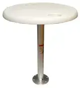 Korting Allpa tafel rond wit complete set met poot en voet