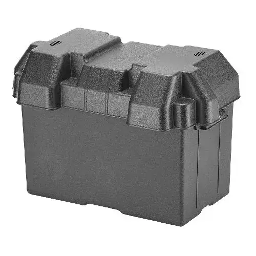 Beperkte Voorraad Accubak accubox 265x175x210mm zwart kunststof inclusief deksel en spanband