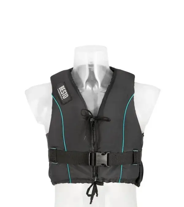 Beperkt Aanbod Besto Dinghy Zipper 50N skivest – zwemvest zwart/aqua XL 70+kg