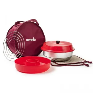 Uitverkoop Omnia oven kit bestaande uit oven, opbergtas, bakvorm, rooster en tas