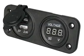 allpa Waterdichte DC inbouw stopcontact, 2x USB & 1x voltmeter (dubbel) Lage Prijs