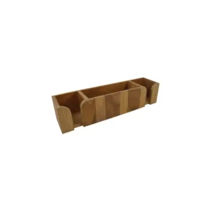 Teak Mok/bekerhouder met opbergrek deel Goedkoop