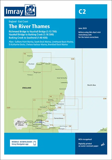 Imray Chart C2 The River Thames Teddington to Southend Op = Op
