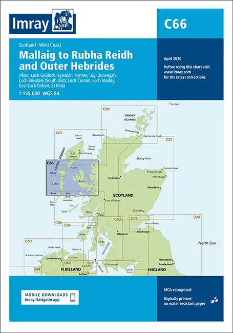 Imray Chart C66 Mallaig to Rudha Reidh and Outer Hebrides Fabrieksprijs
