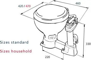 Uitverkoop RM69 Handtoilet Sealock met grote pot, bril en deksel kunststof wit