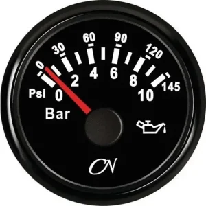 CN Oliedrukmeter 0-10 bar Zwart Zwart Laatste Versie