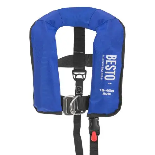 Automatisch kinderreddingsvest Besto Junior inflatable 100N Blauw Gereduceerde Prijs