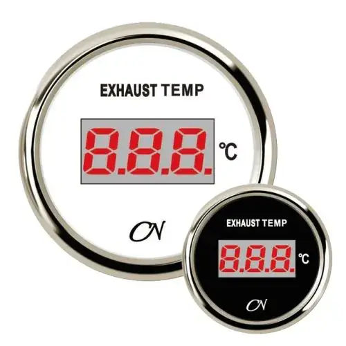 CN uitlaattemperatuur meter digitaal met Chromen ring Wit of Zwart incl. gever Weekendaanbieding
