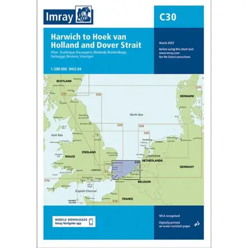 Bestseller Imray Waterkaart C30 Harwich tot Hoek van Holland en Dover Strait