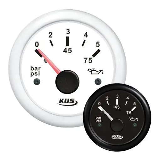 Koopje KUS Oliedruk meter 0 - 5 Bar Wit of Zwart
