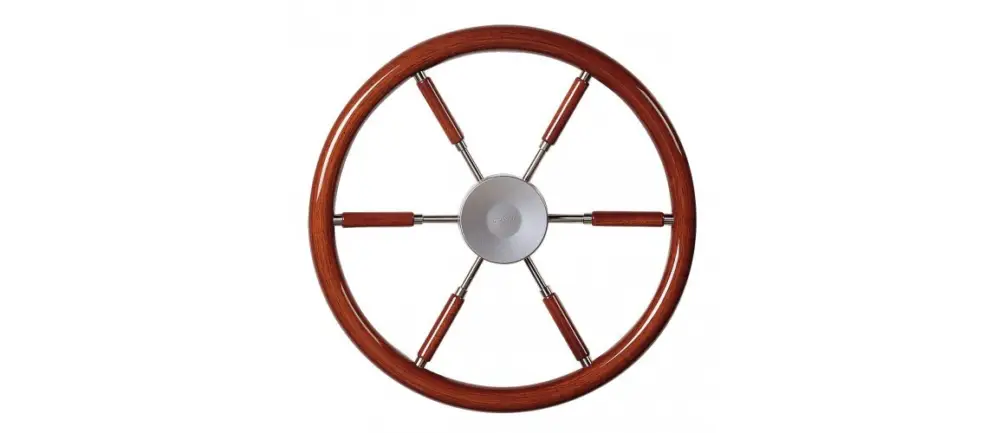Laatste Versie Stuurwiel mahoniehouten hoepel/spaken, diameter 380 mm