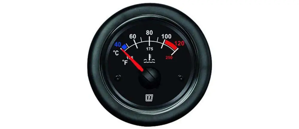 Vetus temperatuurmeter 12/24V zwarte wijzerplaat Speciale Aanbieding