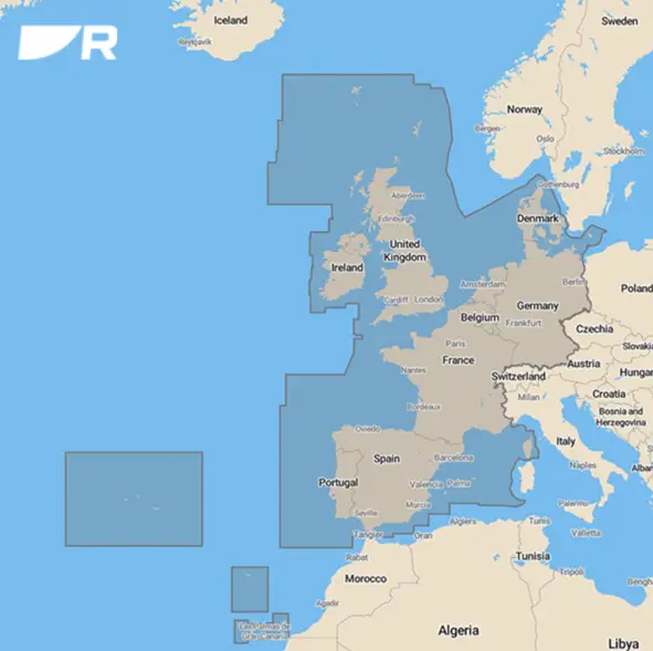 Raymarine zeekaart LightHouse Chart Preloaded West Europa R70794-WEU Snelle Levering
