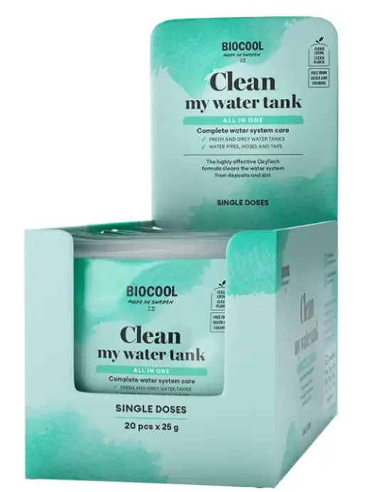 BIOCOOL Drinkwatertank-reiniger, zakjes van 25gram Merkproduct