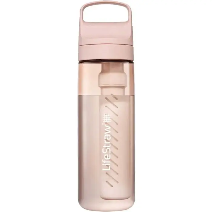 Lage Kosten LifeStraw Go 2.0 drinkfles met waterfilter 650 ml. Cherry Blossom Pink