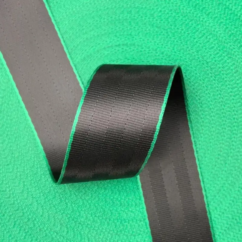 Veiligheidsgordelband / Autogordelband | 5-Baans geweven | Audi RS | Zwart-Groen | 48 mm Bestel Nu