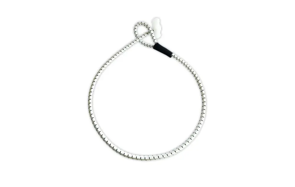 Shockcord / Elastiek | 6 mm | Wit | Lus met Nylon Knevel | 35 cm Premium