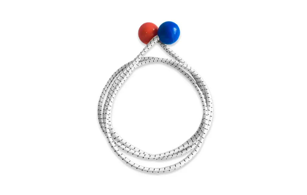 Bestel Nu Shockcord / Elastiek | Zeilbinder | 4 mm | Wit | 2 Nylon Ballen | 80 cm