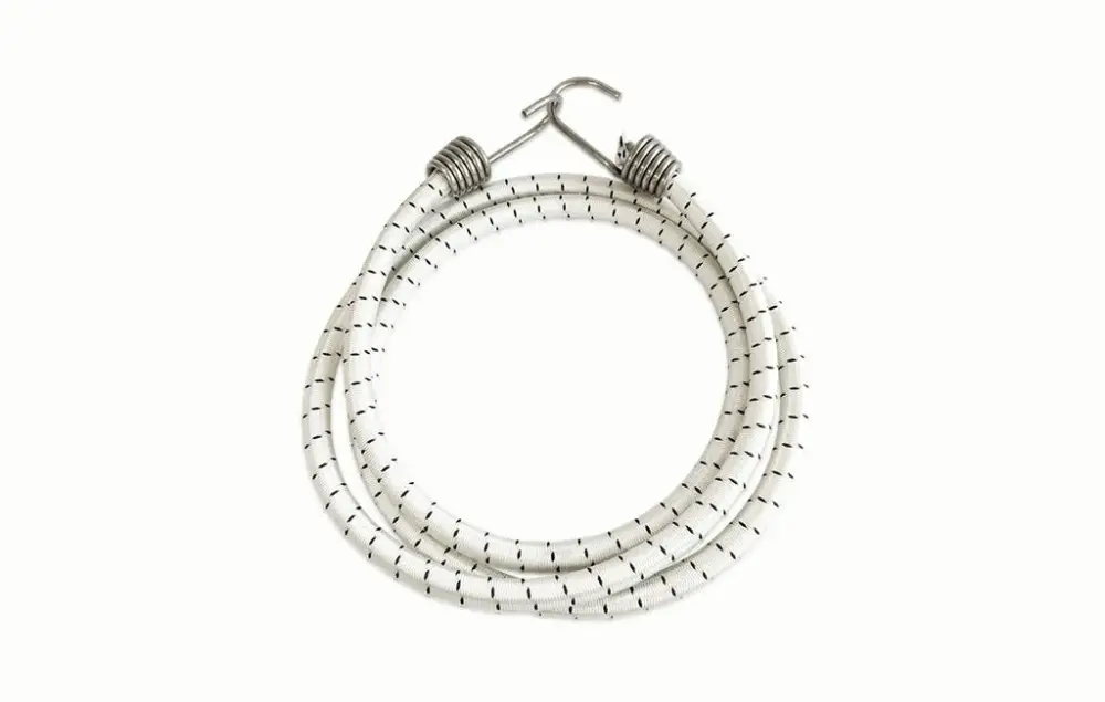 Nieuw Shockcord / Elastiek | 8 mm | Wit | 2 RVS Spinhaken | 80 cm
