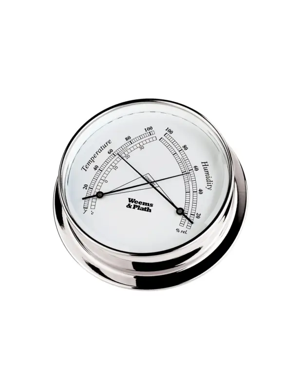 Endurance I 85 - Thermometer / Hygrometer - Verchroomd - 108 mm Uitverkoop